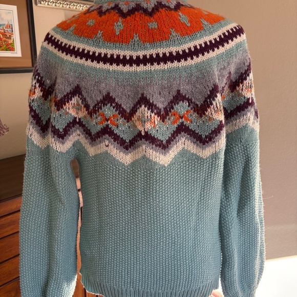 J.Crew Fair Isle Sweater – Seafoam Green Multicolor – NWT – Winter Knit Size S - Picture 4 of 6